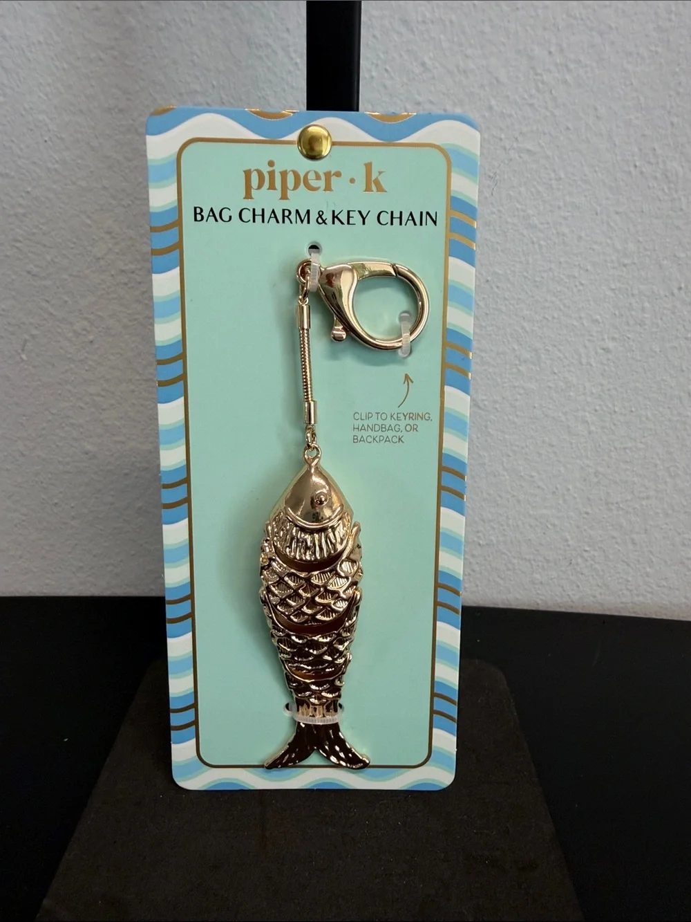Piper K | Coastal Summer Gold Tone Fish Bag Charm